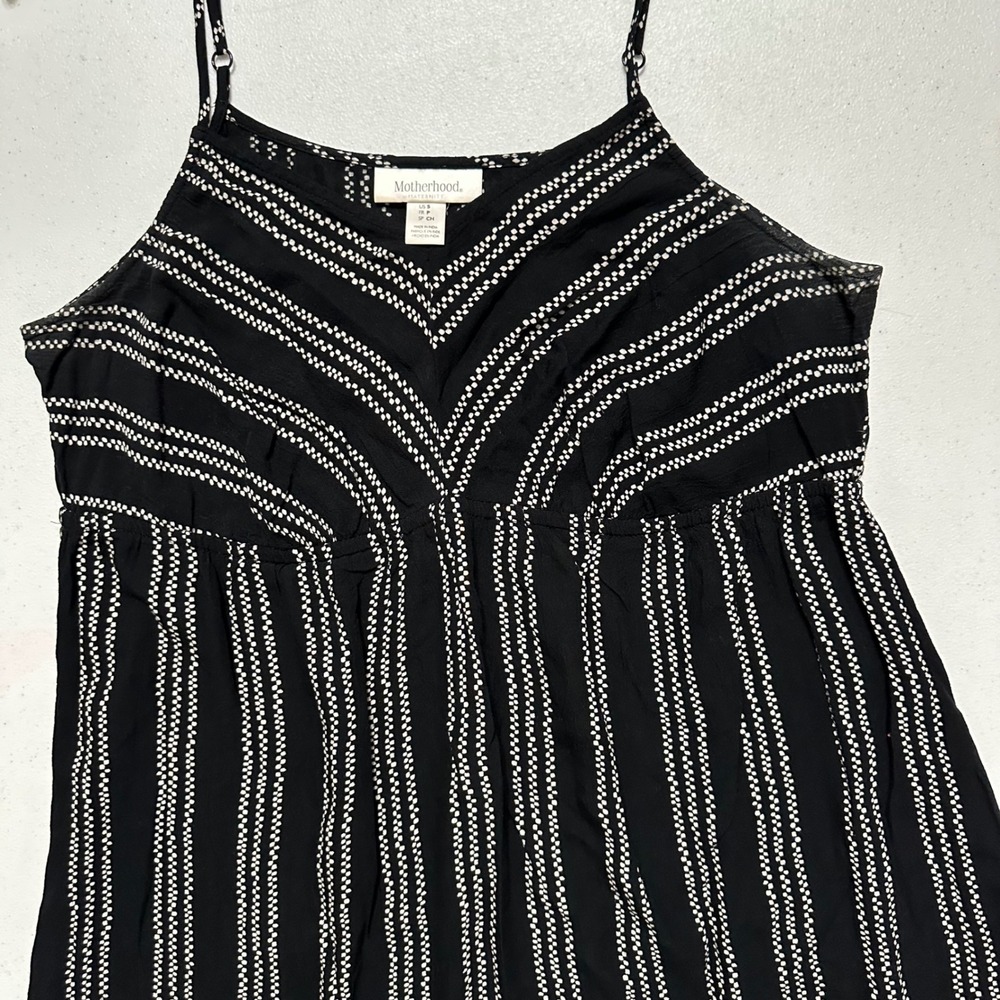 Motherhood Maternity Black and White Striped Midi Dress